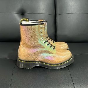 DR MARTENS 1460 RAINBOW RAY SUADE LEATHER LACE UP COMBAT BOOTS WOMEN SIZE 6